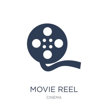 Film reel simgesi. Trendy düz vektör reel simge sinema Collection, vektör çizim beyaz arka plan üzerinde olabilir film kullanmak web ve mobil, eps10 için