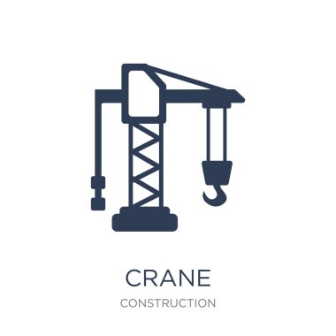 Vinç simgesi. Trendy düz vektör vinç simge inşaat Collection, vektör çizim beyaz arka plan üzerinde kullanım için web ve mobil, eps10 olabilir