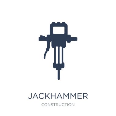 Jackhammer simgesi. Trendy düz vektör Jackhammer simge inşaat Collection, vektör çizim beyaz arka plan üzerinde kullanım için web ve mobil, eps10 olabilir