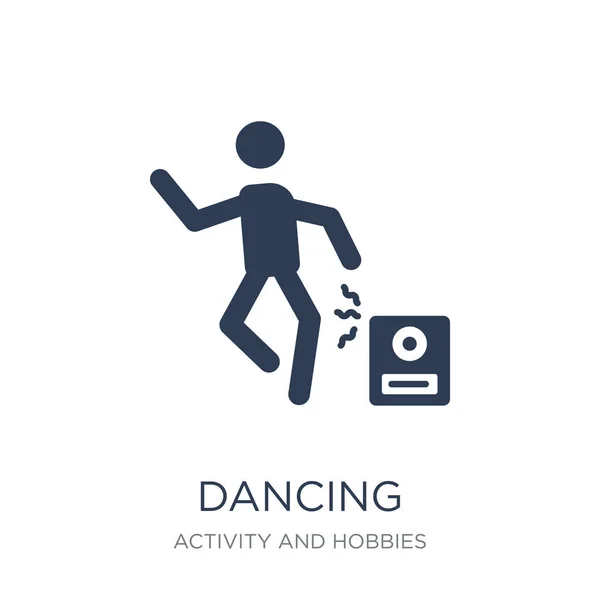 Икона Танцев Trendy Flat Vector Dancing Icon White Fone Activity — стоковый вектор