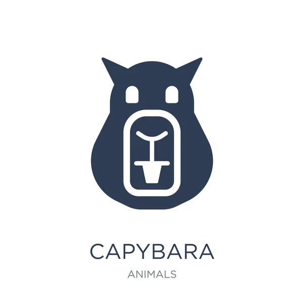 Піктограма Капібари Модні Плоскі Векторні Значки Capybara Білому Тлі Колекції — стоковий вектор