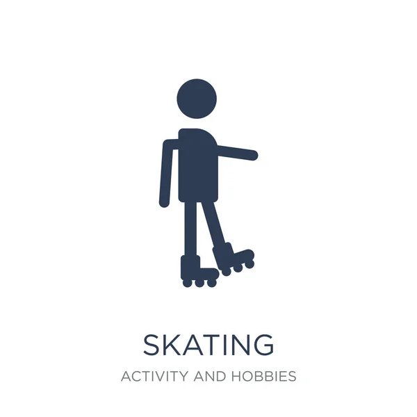 Skating Icon Trendy Flat Vector Skating Icon White Background Activity — Stock Vector