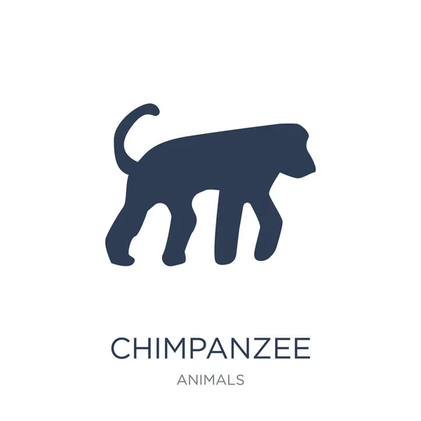 Icono Del Chimpancé Icono Chimpancé Vector Plano Moda Sobre Fondo — Vector de stock