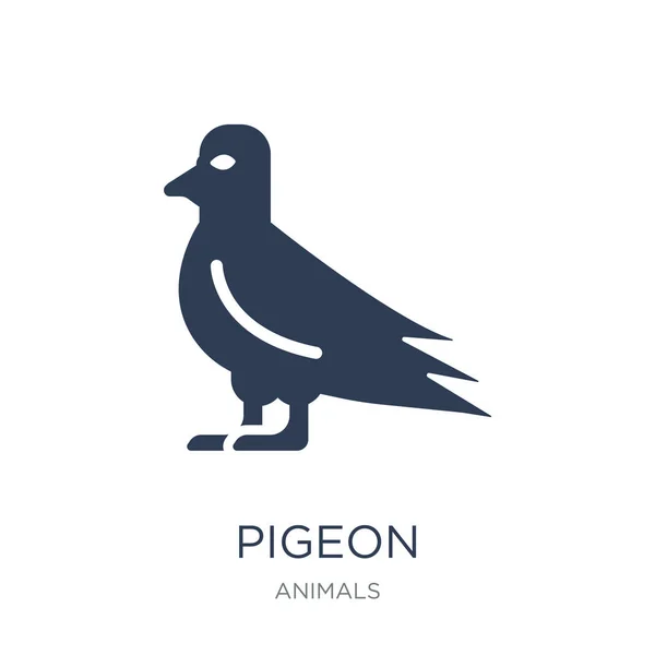 鳩のアイコン Web モバイル Eps10 用の動物コレクション ベクトル図から白い背景のトレンディなフラット ベクトル鳩アイコンもあります — ストックベクタ