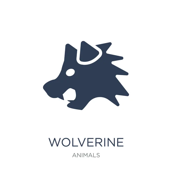 Icono Wolverine Icono Wolverine Vector Plano Moda Sobre Fondo Blanco — Vector de stock