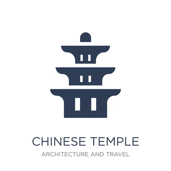 Ícone Templo Chinês Ícone Templo Chinês Vetor Plano Moda Fundo — Vetor de Stock