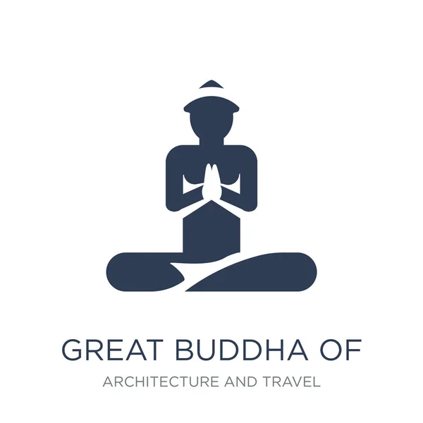 Grande Buddha Dell Icona Thailandese Trendy Flat Vector Great Buddha — Vettoriale Stock