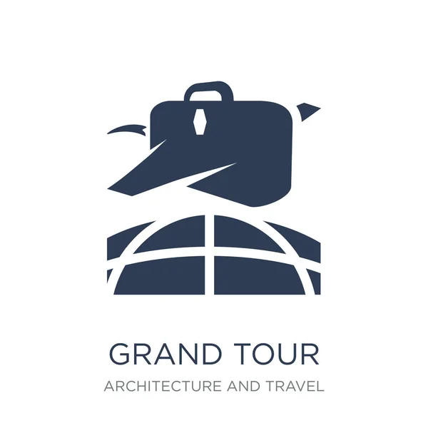 Grand Tour Pictogram Trendy Platte Vector Grand Tour Pictogram Witte — Stockvector