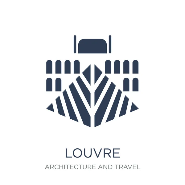 Ícone Louvre Ícone Vetor Plano Moda Louvre Fundo Branco Coleção — Vetor de Stock
