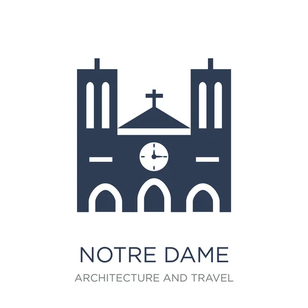 Ícone Notre Dame Vetor Plano Moda Ícone Notre Dame Fundo — Vetor de Stock