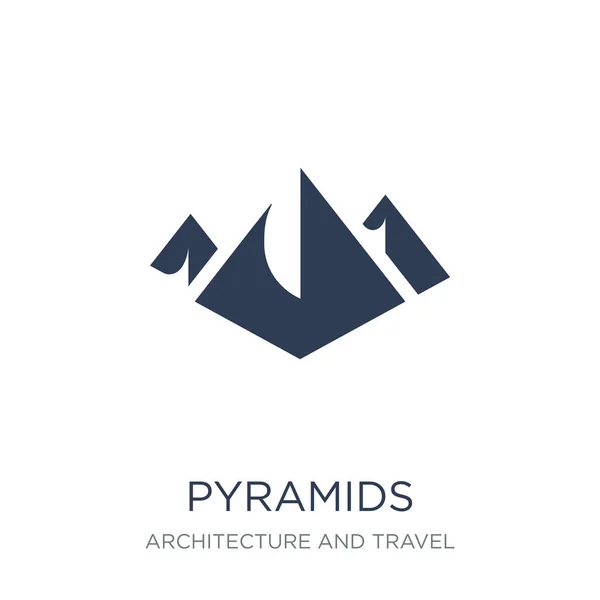 Icône Des Pyramides Tendance Vecteur Plat Pyramides Icône Sur Fond — Image vectorielle