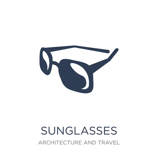Ícone Óculos Sol Ícone Óculos Sol Vetor Plano Moda Fundo — Vetor de Stock