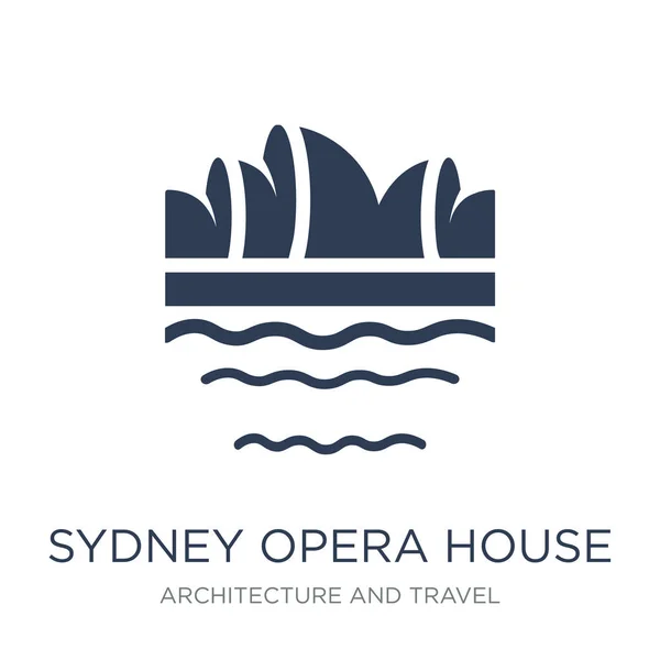 Ícone Ópera Sydney Vetor Liso Moda Ícone Casa Ópera Sydney — Vetor de Stock