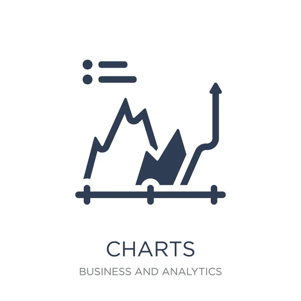 Ícone Gráficos Ícone Gráficos Vetores Planos Moda Fundo Branco Coleção —  Vetores de Stock