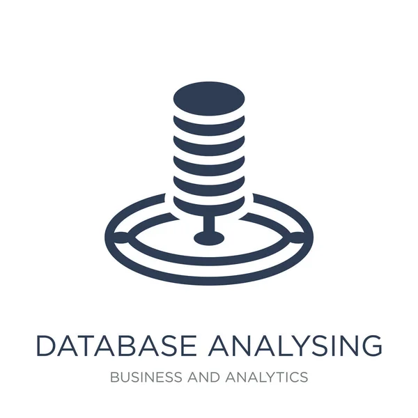 Icono Análisis Base Datos Bases Datos Vectores Planos Moda Analizando — Vector de stock