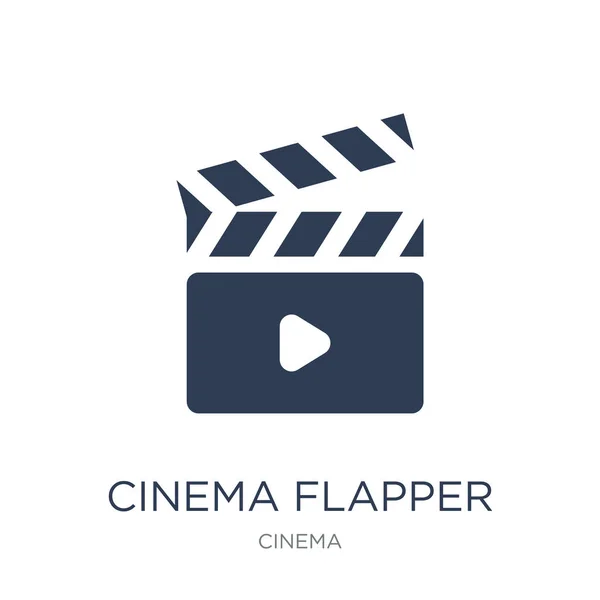 Cinema Flapper Icon Trendy Flat Vector Cinema Flapper Icon White — Stock Vector