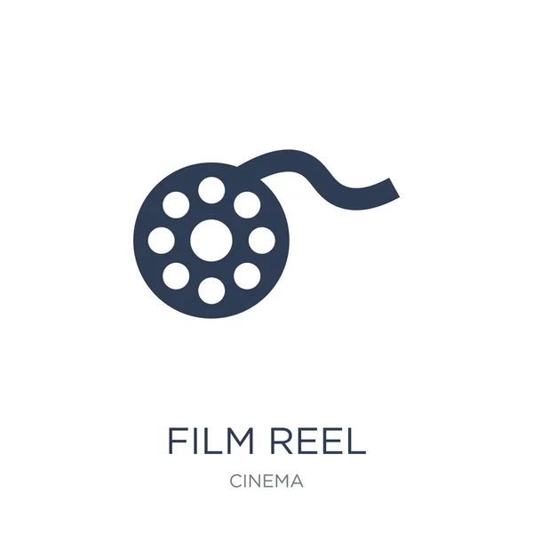 Film Reel Icon Trendy Flat Vector Film Reel Icon White — Stock Vector