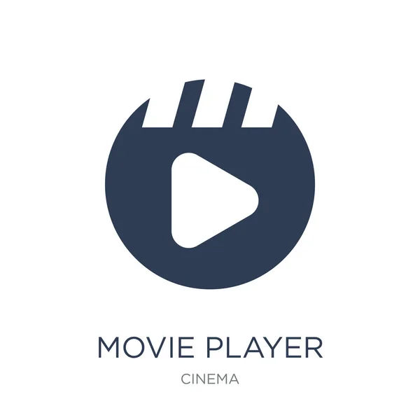 Movie Player Icon Trendy Flat Vector Movie Player Icon White — Stock Vector