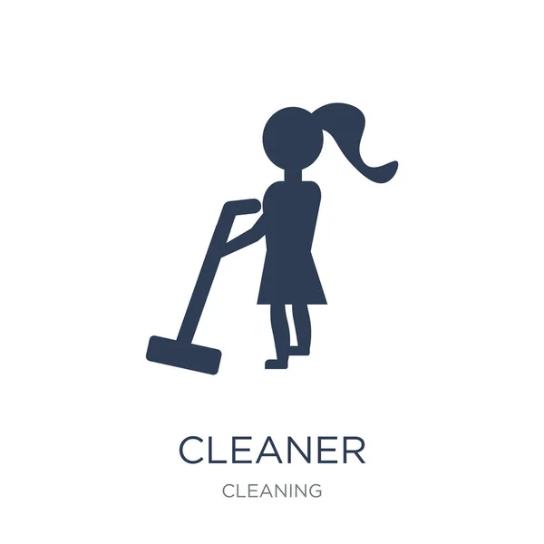 Ikon Lebih Bersih Ikon Vektor Cleaner Datar Trendy Pada Latar - Stok Vektor