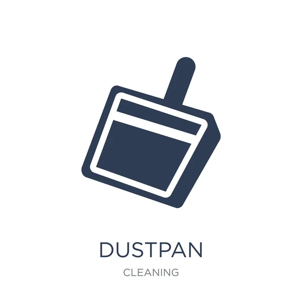 Icono Dustpan Vector Plano Moda Icono Dustpan Sobre Fondo Blanco — Vector de stock