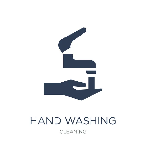 Ícone Lavar Mãos Vetor Plano Moda Ícone Lavagem Mãos Fundo —  Vetores de Stock