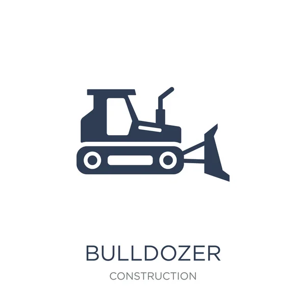 ไอคอนบ ลโดเซอร เทรนด แบนเวกเตอร ไอคอน Bulldozer บนพ นหล ขาวจากคอลเลกช นการก — ภาพเวกเตอร์สต็อก