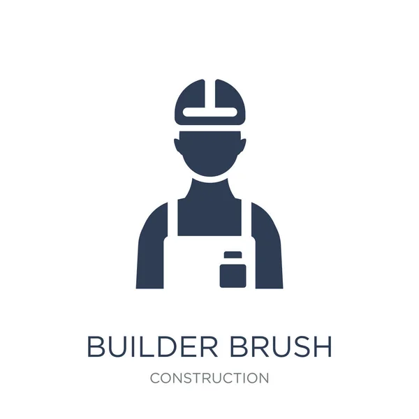 Builder Icône Pinceau Icône Brosse Constructeur Vecteur Plat Mode Sur — Image vectorielle