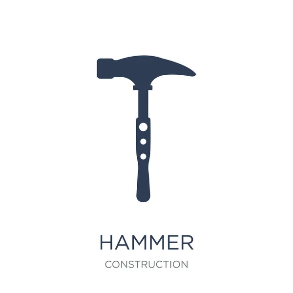 Hamer Pictogram Trendy Platte Vector Hammer Pictogram Witte Achtergrond Uit — Stockvector
