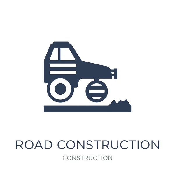 Icono Construcción Carreteras Icono Construcción Carreteras Vector Plano Moda Sobre — Vector de stock