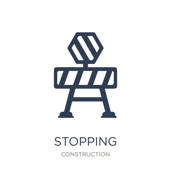 Stopping Icon Trendy Flat Vector Stopping Icon White Background Construction — Stock Vector