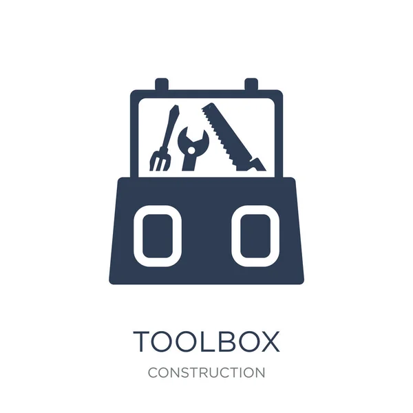 Toolbox Icon Trendy Flat Vector Toolbox Icon White Background Construction — Stock Vector