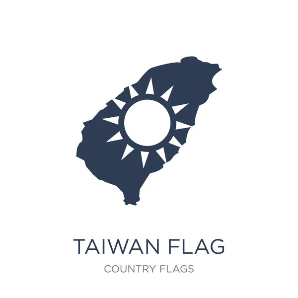 台湾国旗图标 时尚平面矢量台湾国旗图标在白色背景上从国家标志收集 矢量插图可以用于网络和移动 Eps10 — 图库矢量图片