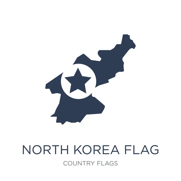 Korea Północna Ikonę Flagi Płaskie Wektor Korea Północna Flaga Ikona — Wektor stockowy