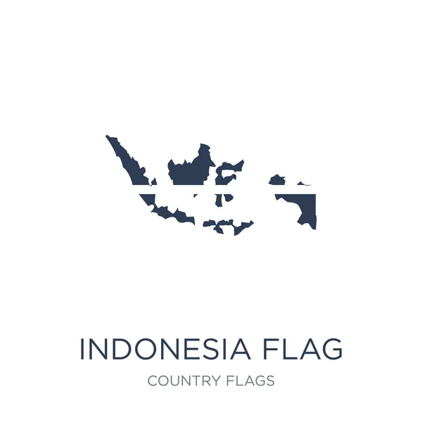 Значок Флага Индонезии Модный Плоский Вектор Иконка Флага Индонезии Белом — стоковый вектор