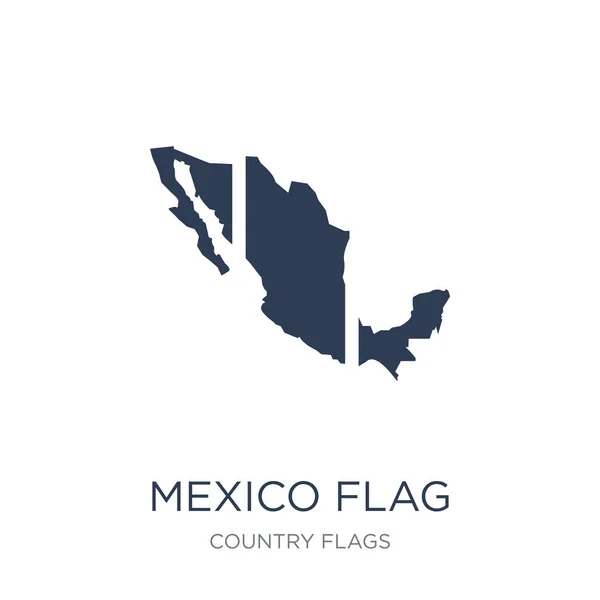 Icono Bandera México Trendy Flat Vector México Flag Icon White — Vector de stock