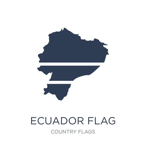 Ícone Bandeira Equador Vetor Plano Moda Ícone Bandeira Equador Fundo — Vetor de Stock