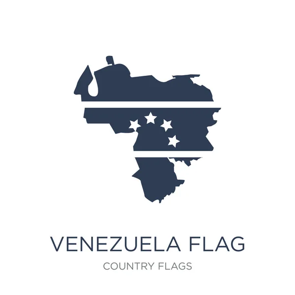 Ícone Bandeira Venezuela Ícone Bandeira Vetor Plano Moda Venezuela Fundo — Vetor de Stock