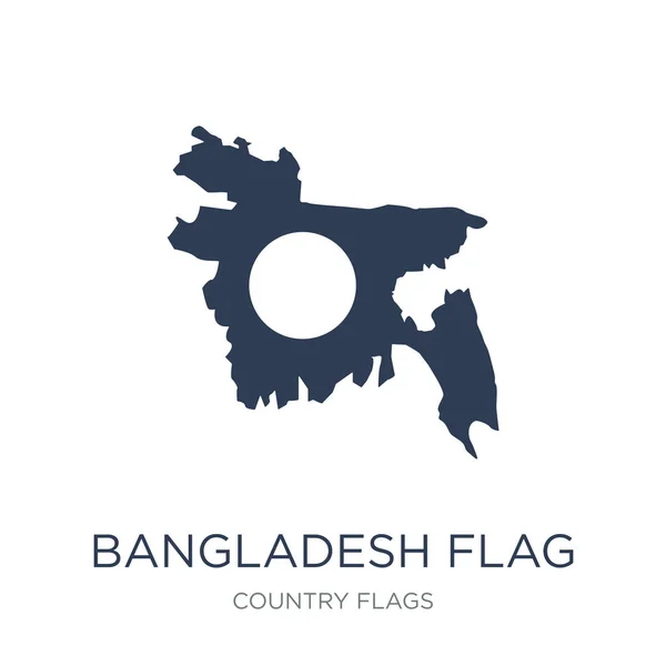 Bandera Bangladesh Icono Bandera Bangladesh Vector Plano Moda Fondo Blanco — Vector de stock