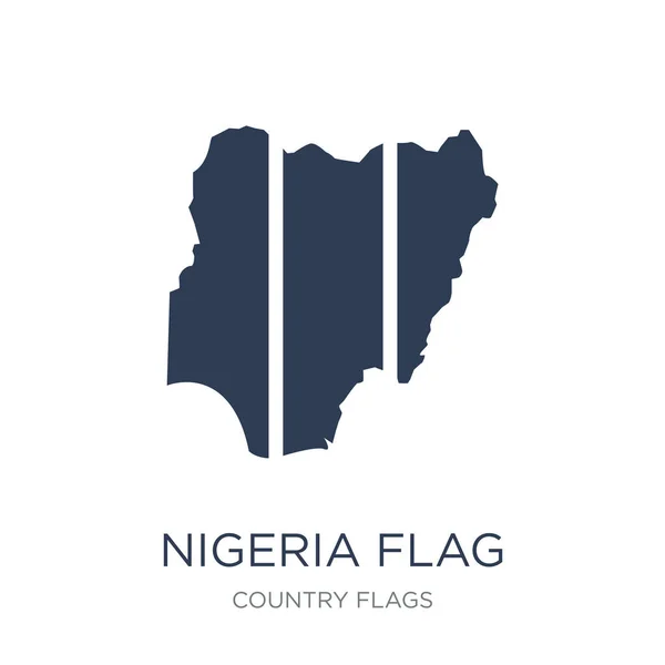 Nigeria Icono Bandera Vector Plano Moda Icono Bandera Nigeria Fondo — Vector de stock