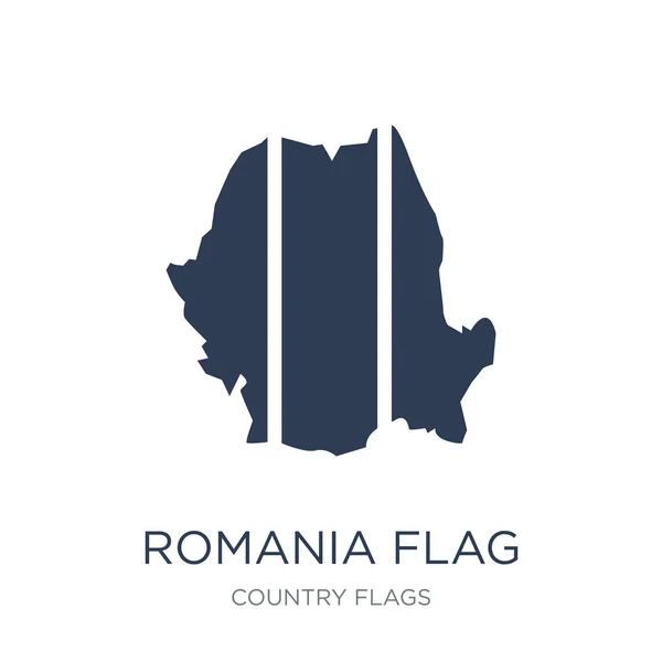 Icône Drapeau Roumanie Tendance Plat Vecteur Roumanie Drapeau Icône Sur — Image vectorielle