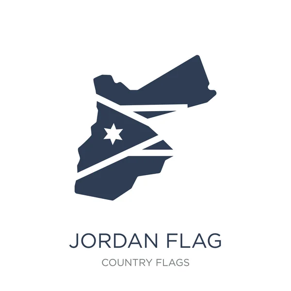 Icono Bandera Jordania Vector Plano Moda Icono Bandera Jordania Fondo — Vector de stock