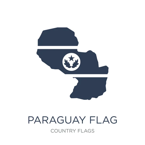 Ícone Bandeira Paraguai Vetor Plano Moda Ícone Bandeira Paraguai Fundo — Vetor de Stock