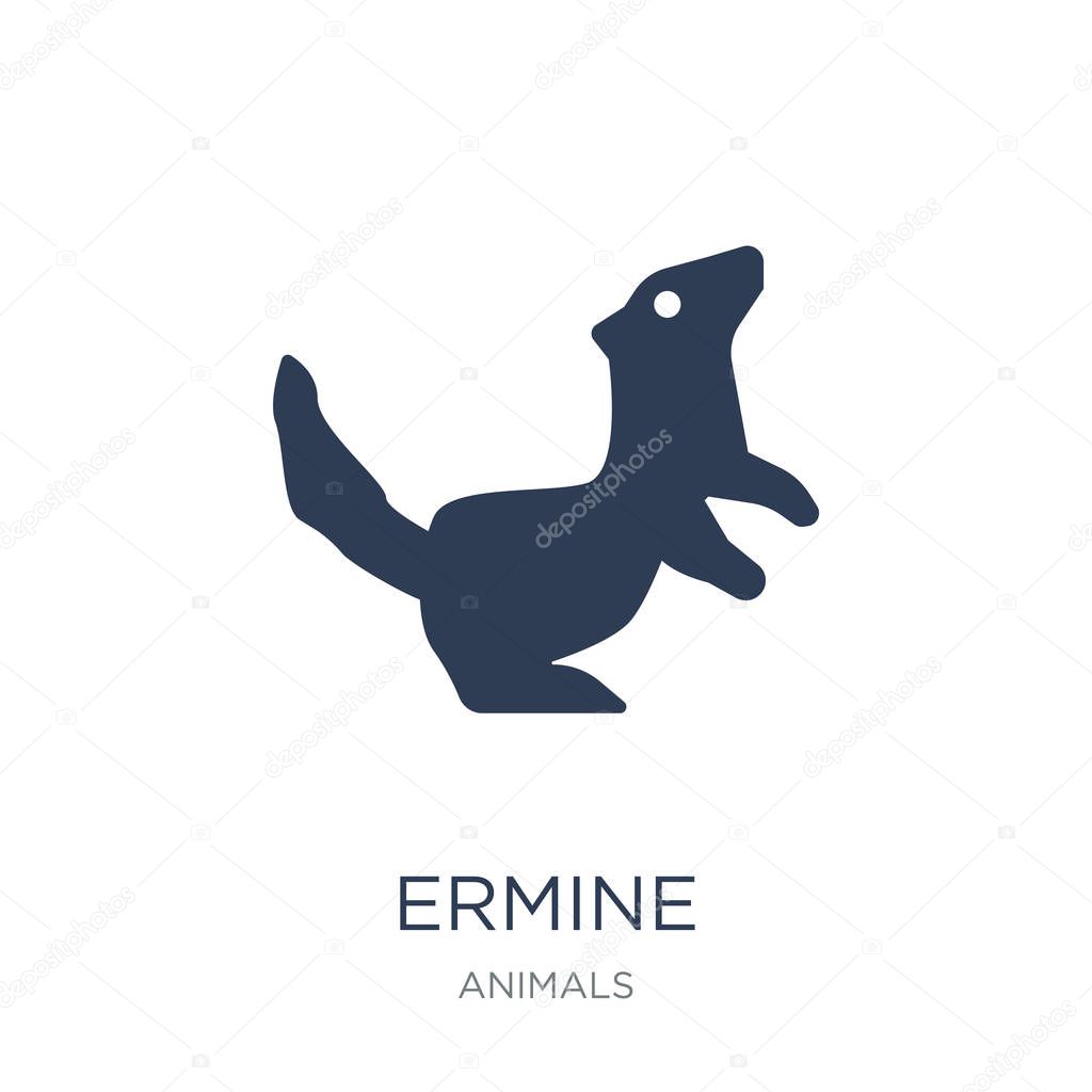 Ermine icon. Trendy flat vector Ermine icon on white background from animals collection, vector illustration can be use for web and mobile, eps10