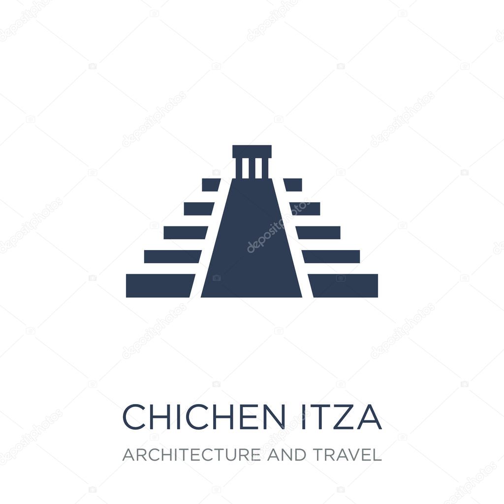 Chichen Itza icon. Trendy flat vector Chichen Itza icon on white background from Architecture and Travel collection, vector illustration can be use for web and mobile, eps10