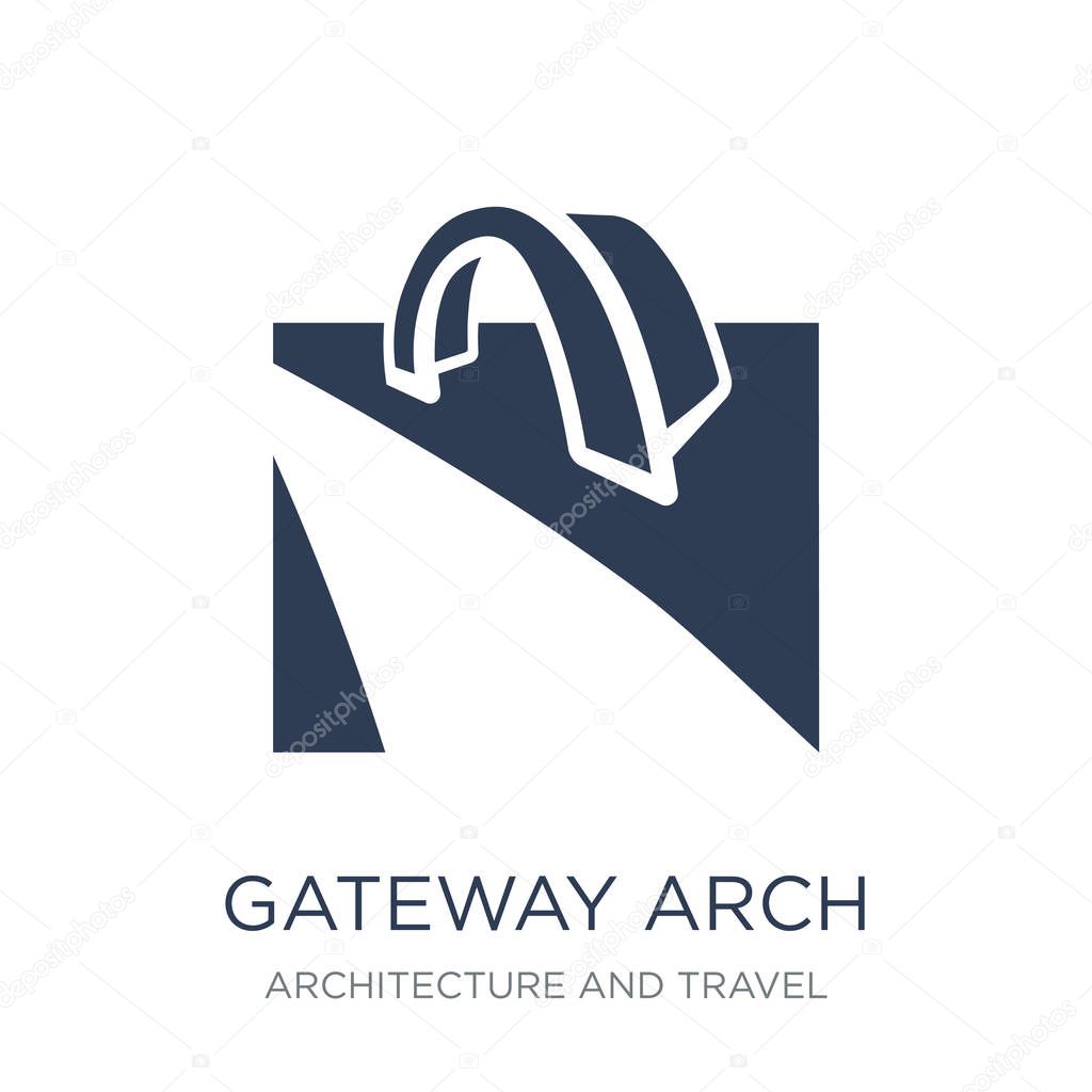 Gateway arch icon. Trendy flat vector Gateway arch icon on white background from Architecture and Travel collection, vector illustration can be use for web and mobile, eps10