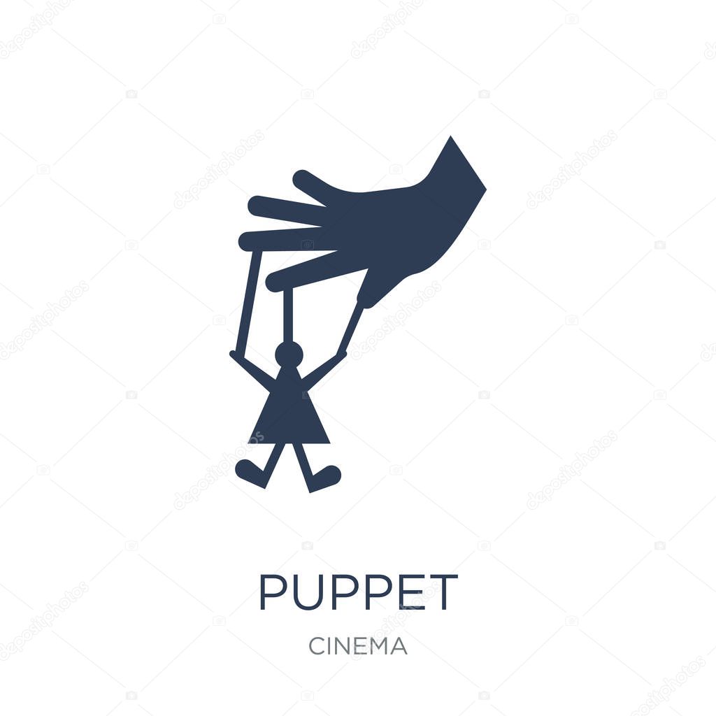 Puppet icon. Trendy flat vector Puppet icon on white background from Cinema collection, vector illustration can be use for web and mobile, eps10