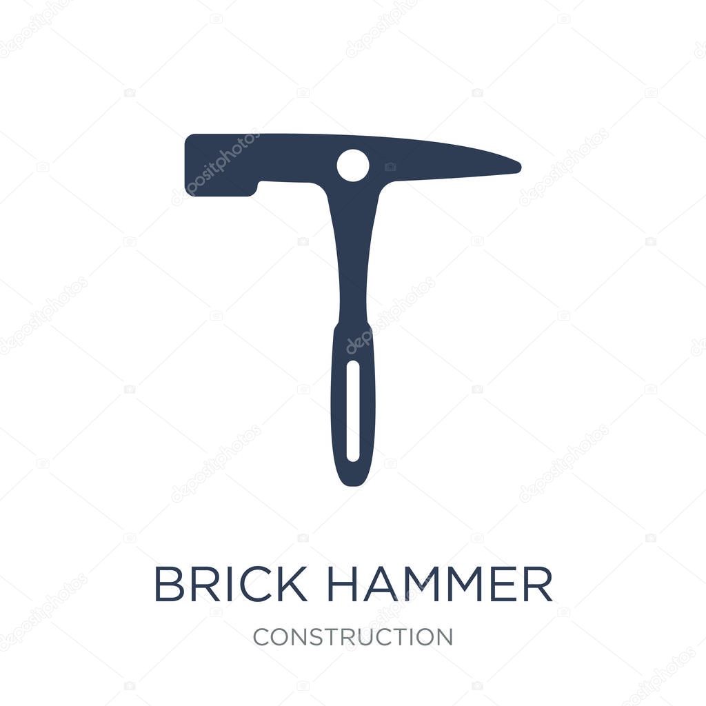 Brick hammer icon. Trendy flat vector Brick hammer icon on white background from Construction collection, vector illustration can be use for web and mobile, eps10