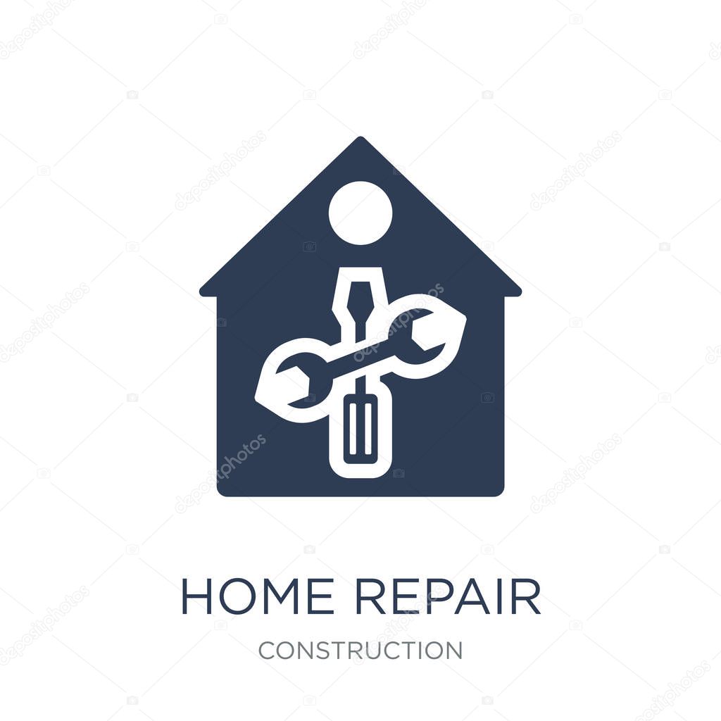 Home repair icon. Trendy flat vector home repair icon on white background from Construction collection, vector illustration can be use for web and mobile, eps10