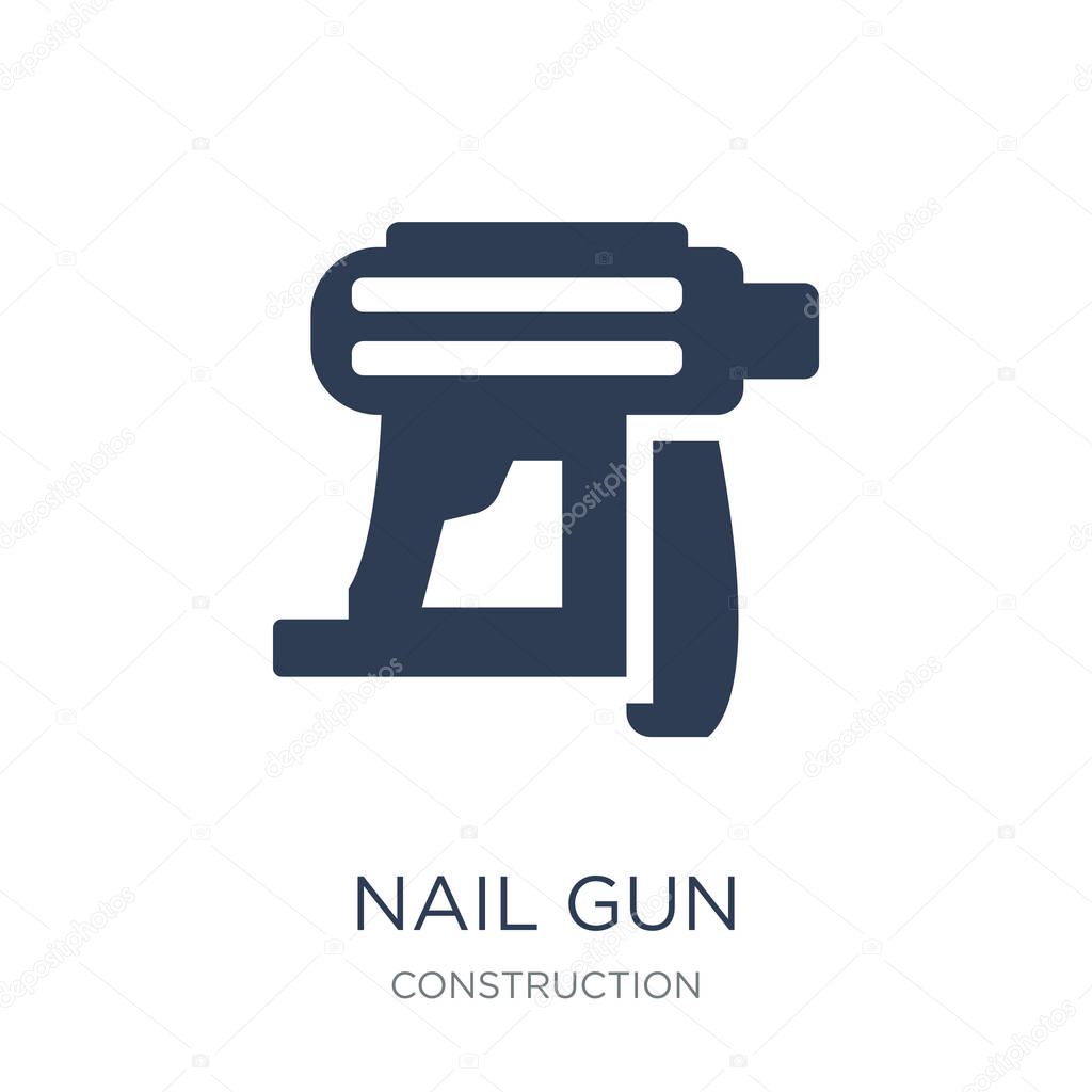 Nail gun icon. Trendy flat vector Nail gun icon on white background from Construction collection, vector illustration can be use for web and mobile, eps10