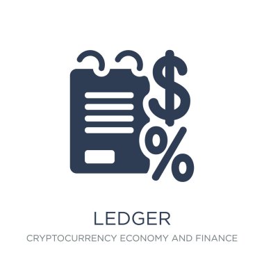 Genel muhasebe simgesi. Trendy düz beyaz arka plan Cryptocurrency ekonomi Defter simgesini vektör ve koleksiyon finans, vektör çizim-ebilmek var olmak kullanma web ve mobil, eps10 için